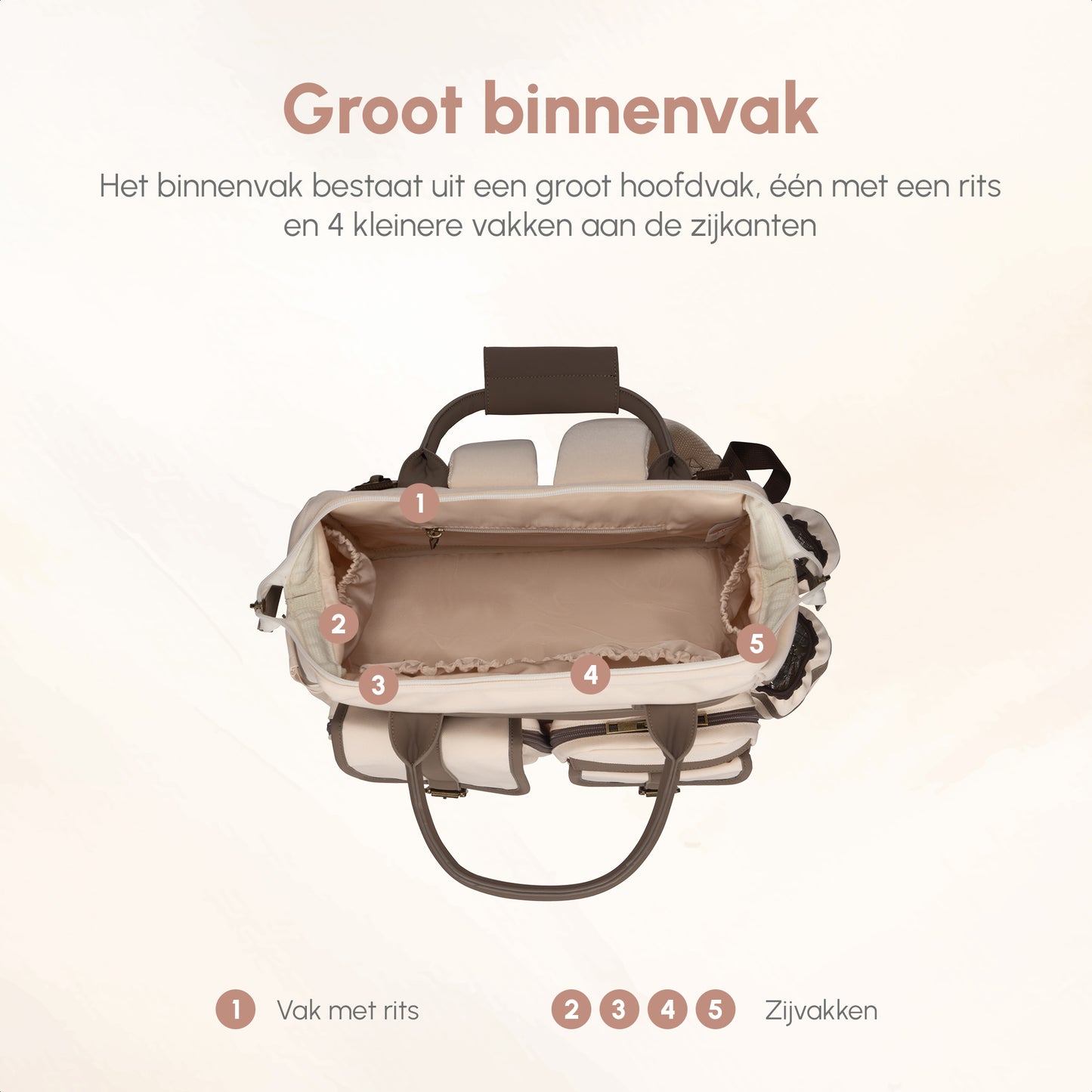 Luiertas Lily | 25 Liter | Beige