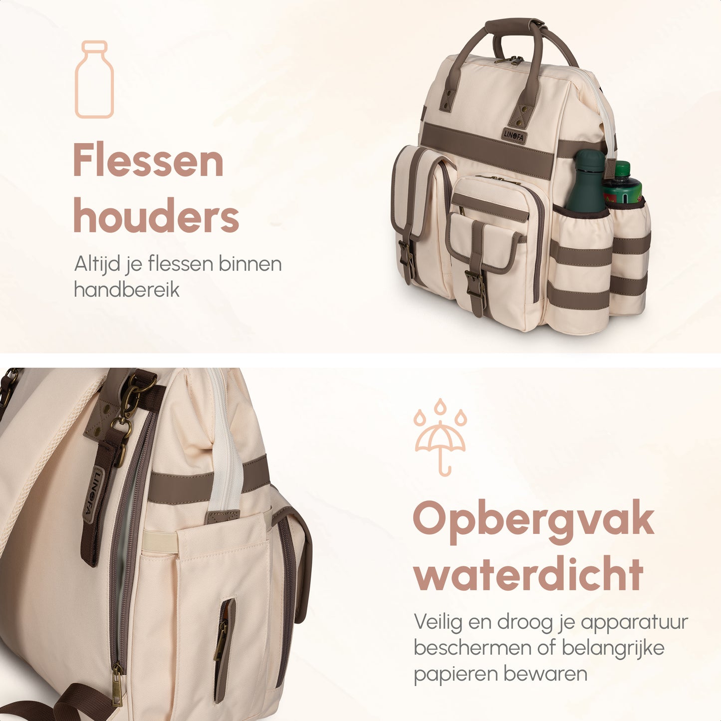 Luiertas Lily | 25 Liter | Beige